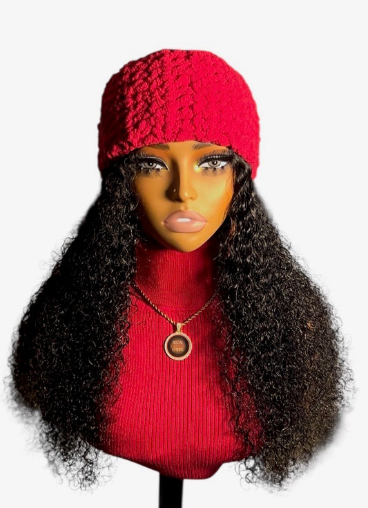 Regal Crochet Fluffy Headband (Red)