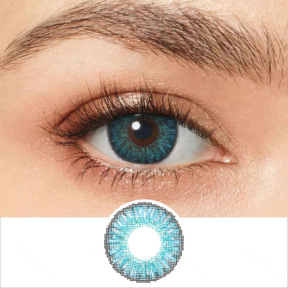 3 TONE BRILLIANT BLUE COLORED CONTACTS