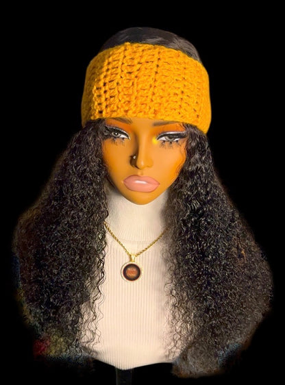 Regal Crochet Headband (Yellow)