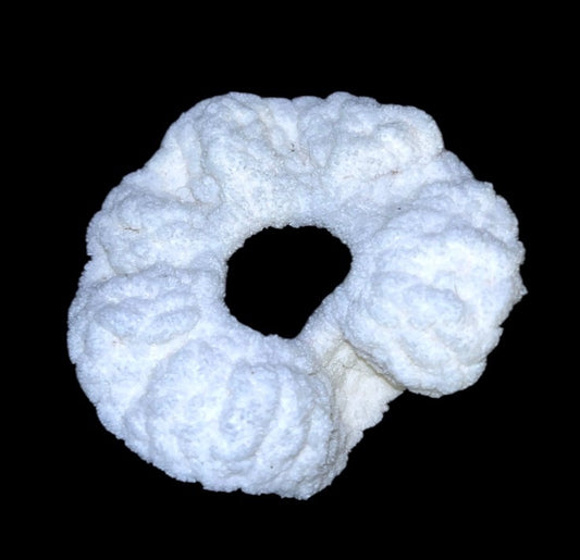 Regal Fluffy Ruffle Hair Tie (White)