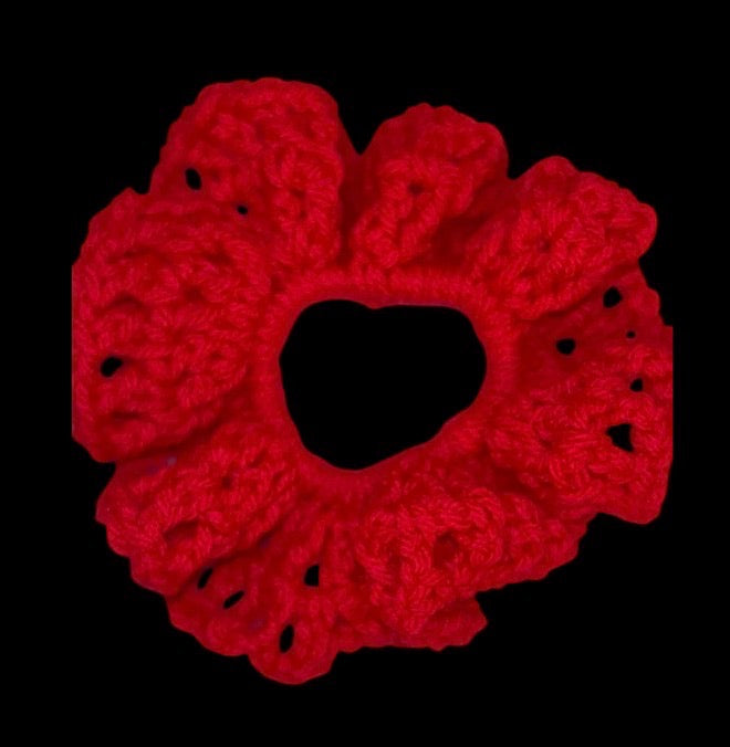 Regal Crochet Hair Tie (Red)