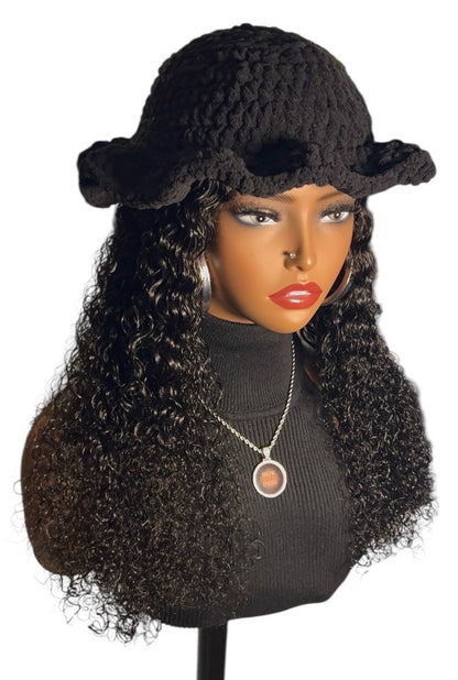 Regal Crochet Bucket Hat ( Black)